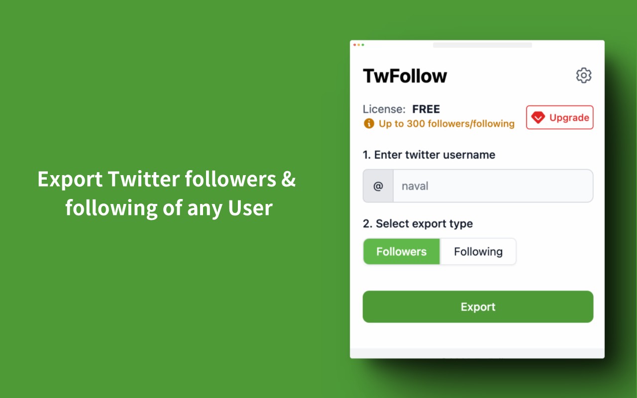 TwFollow: Export Twitter/X Followers chrome谷歌浏览器插件_扩展第2张截图