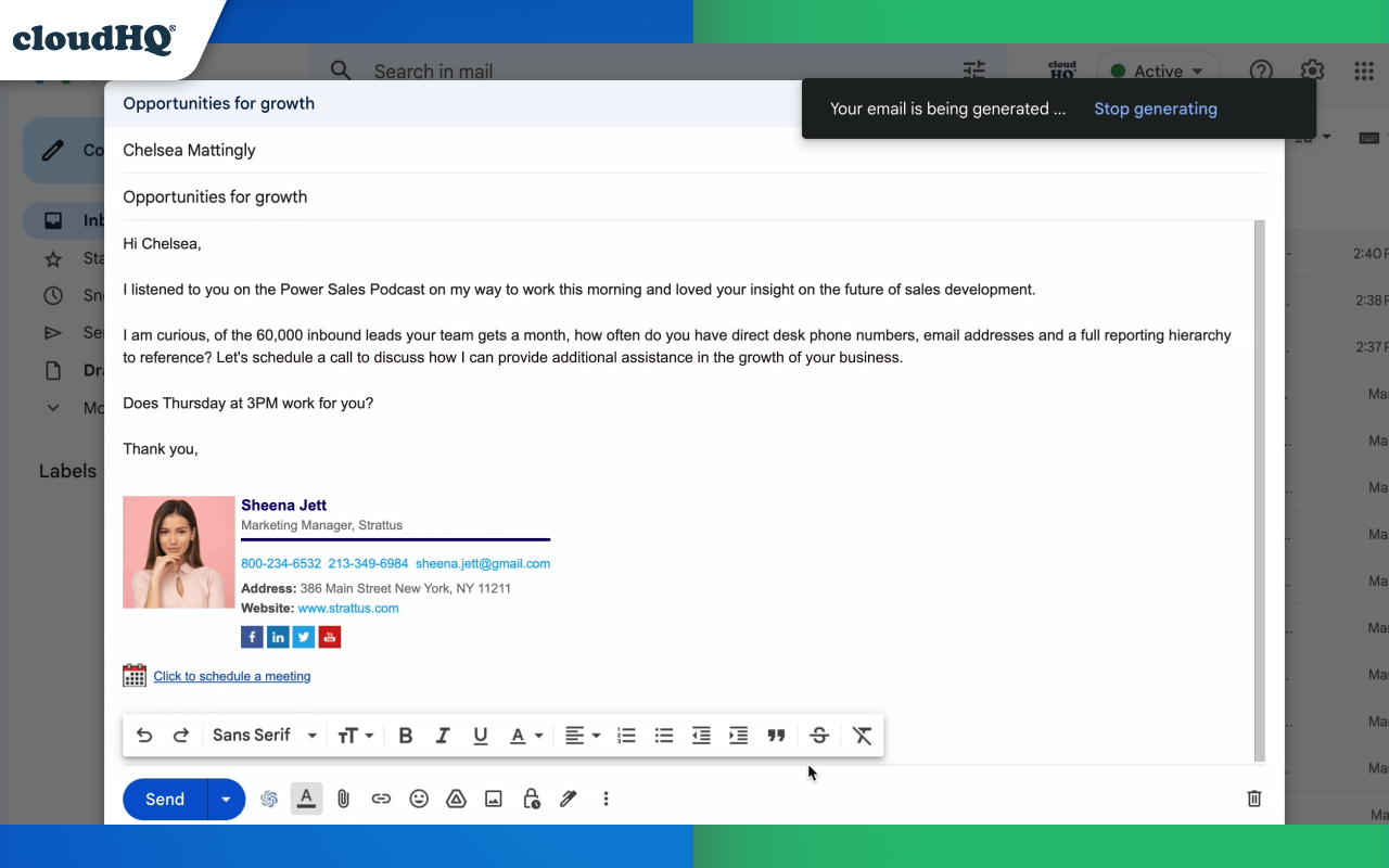 ChatGPT for Gmail by cloudHQ chrome谷歌浏览器插件_扩展第1张截图
