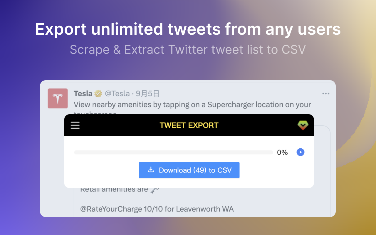 TweetExtract - Export Tweet from any User chrome谷歌浏览器插件_扩展第2张截图