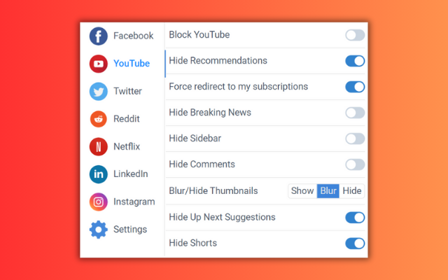 UnDistracted - Hide Facebook, YouTube Feeds chrome谷歌浏览器插件_扩展第1张截图