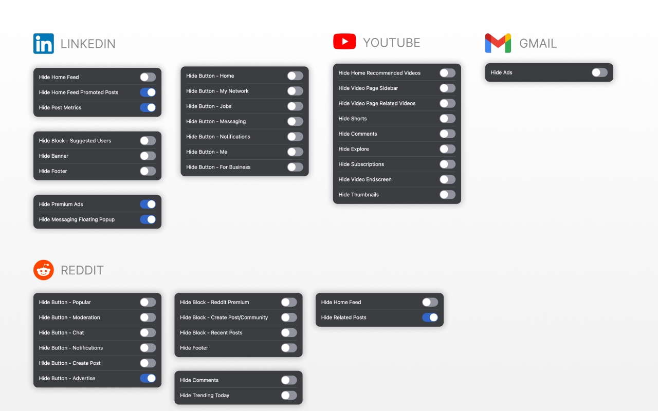 SocialFocus: Hide Distractions chrome谷歌浏览器插件_扩展第2张截图