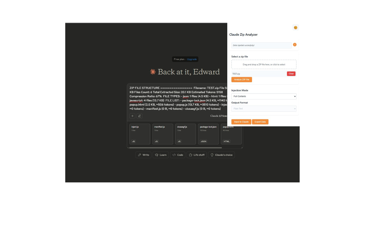 Devizip - Anthropic Zip File Uploader, Claude 4 Sonnet Dev Tool chrome谷歌浏览器插件_扩展第3张截图