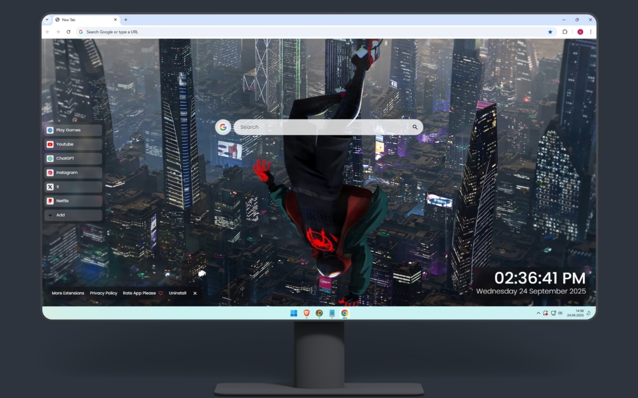 Miles Morales Falling Upside Down Spiderman Live Wallpaper chrome谷歌浏览器插件_扩展第1张截图