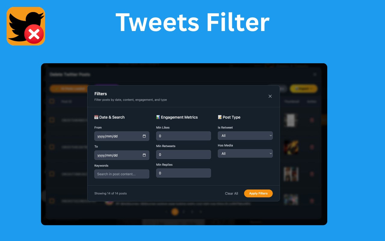 Delete X Tweets - Remove Twitter Posts chrome谷歌浏览器插件_扩展第4张截图