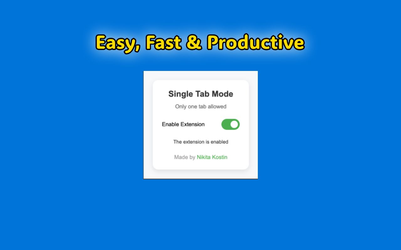 Single Tab Manager: Focus & Streamline Browsing by Limiting Tabs chrome谷歌浏览器插件_扩展第2张截图