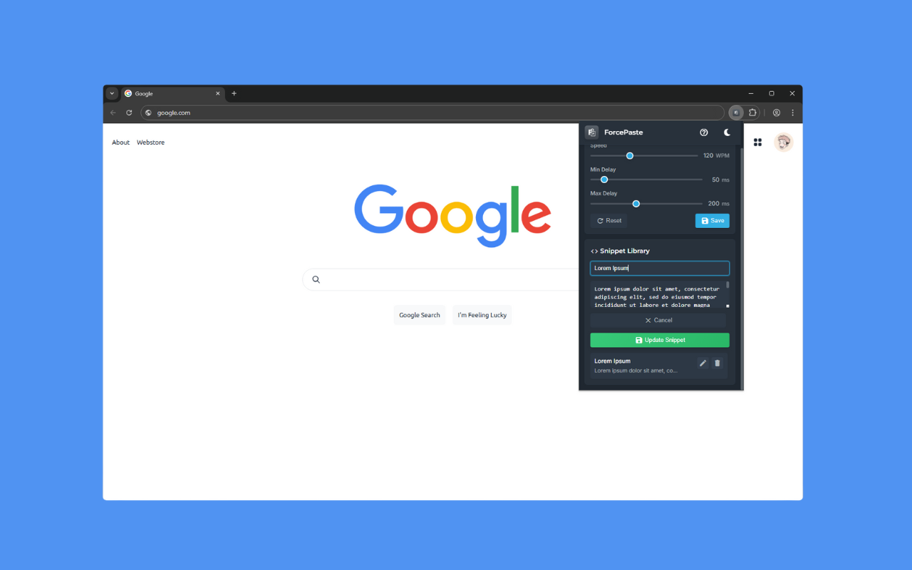 ForcePaste - Smart Clipboard Typer chrome谷歌浏览器插件_扩展第5张截图