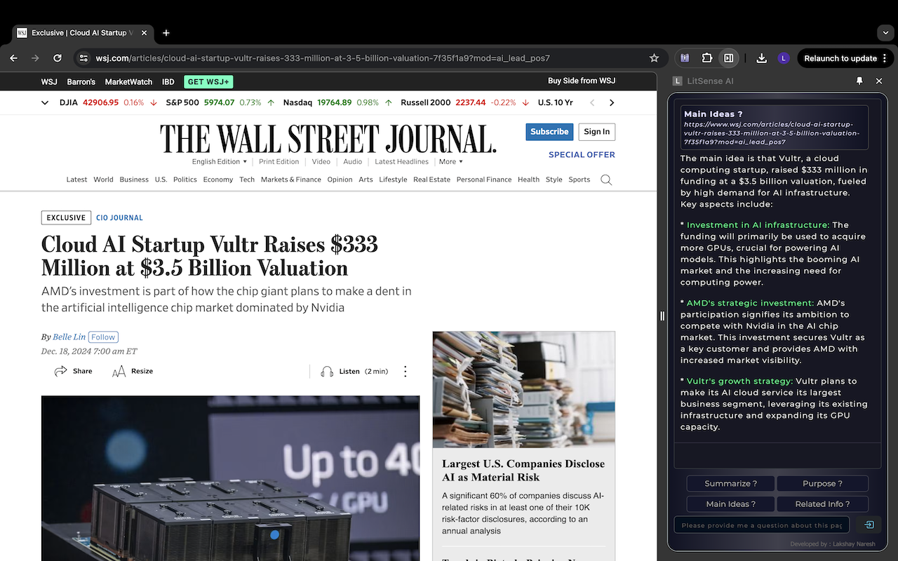 LitSense AI chrome谷歌浏览器插件_扩展第1张截图