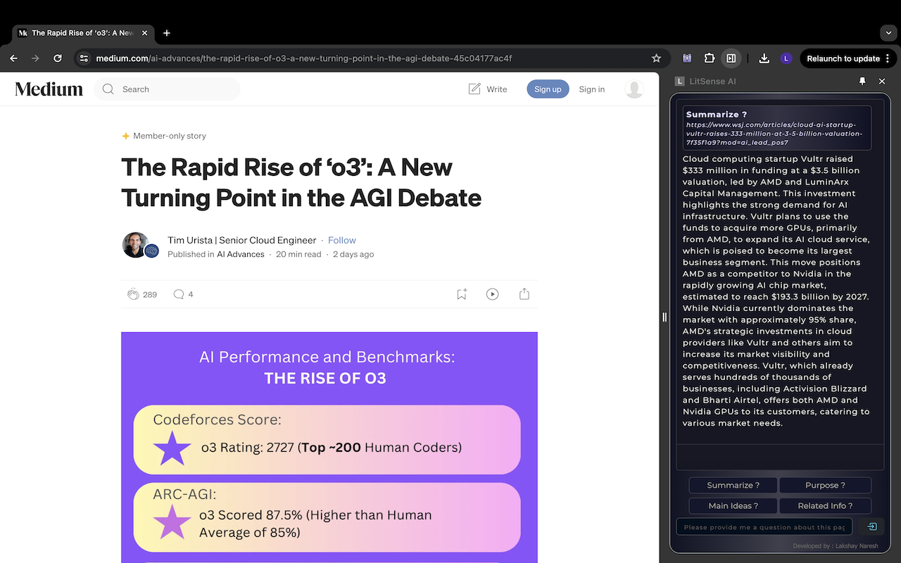 LitSense AI chrome谷歌浏览器插件_扩展第2张截图