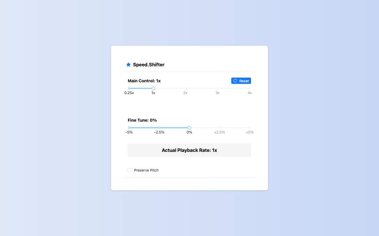 Audio Speed Shifter chrome谷歌浏览器插件_扩展第1张截图