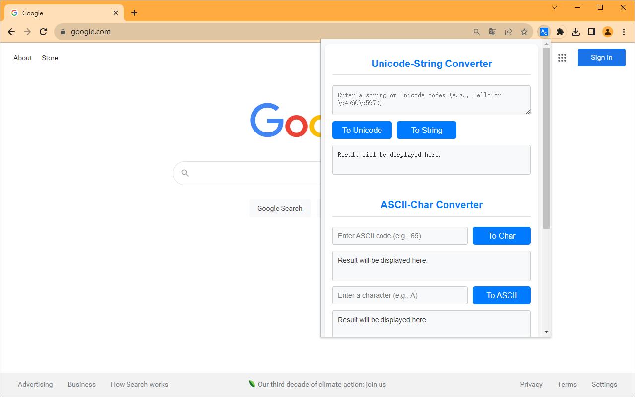 Unicode Converter / ASCII Converter chrome谷歌浏览器插件_扩展第3张截图