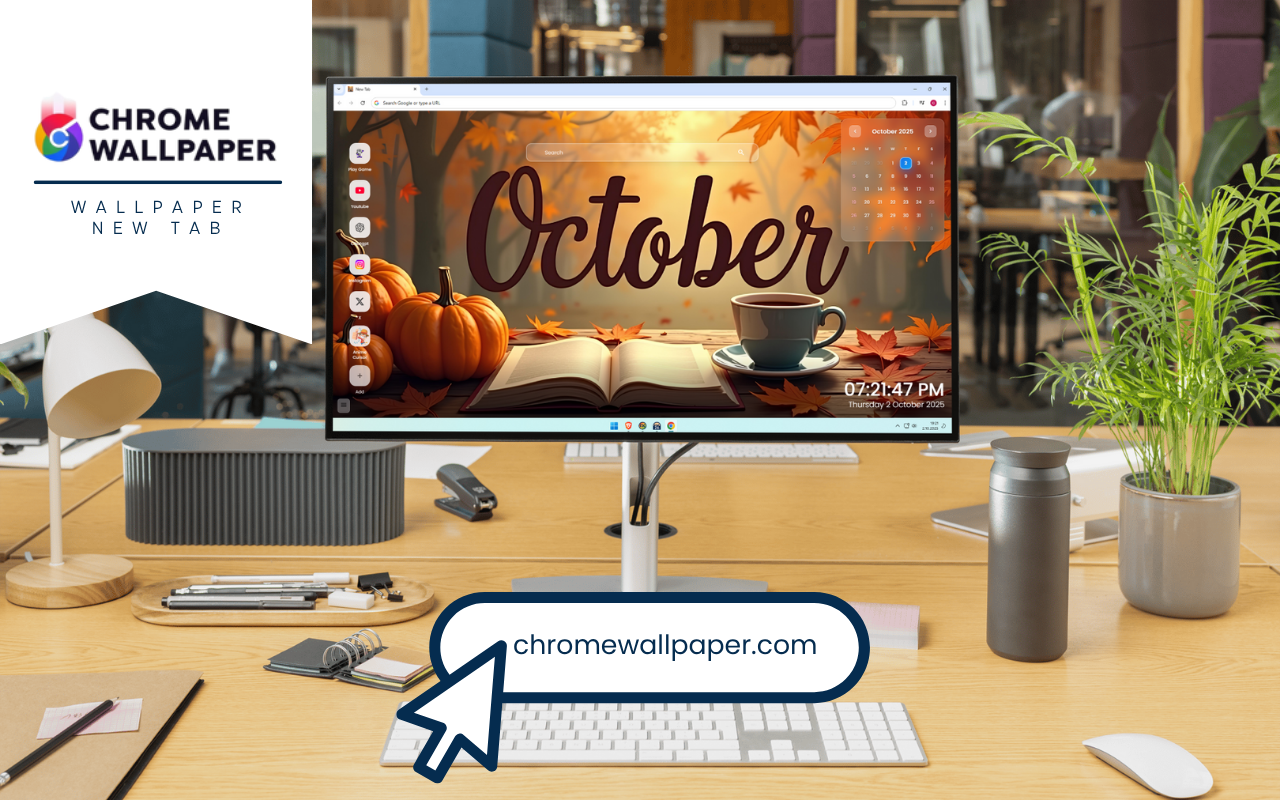 October 2025 Calendar Wallpaper chrome谷歌浏览器插件_扩展第1张截图
