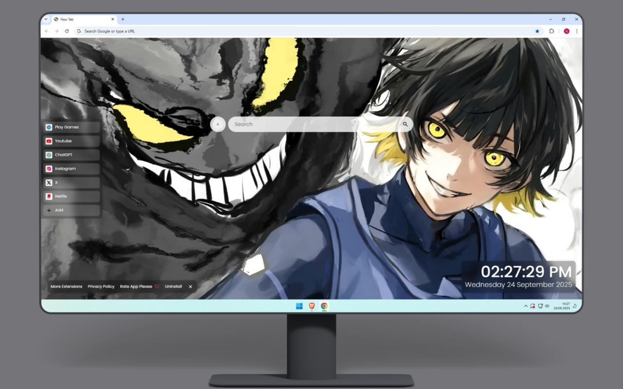 Meguru Bachira Monster Blue Lock Live Wallpaper chrome谷歌浏览器插件_扩展第3张截图