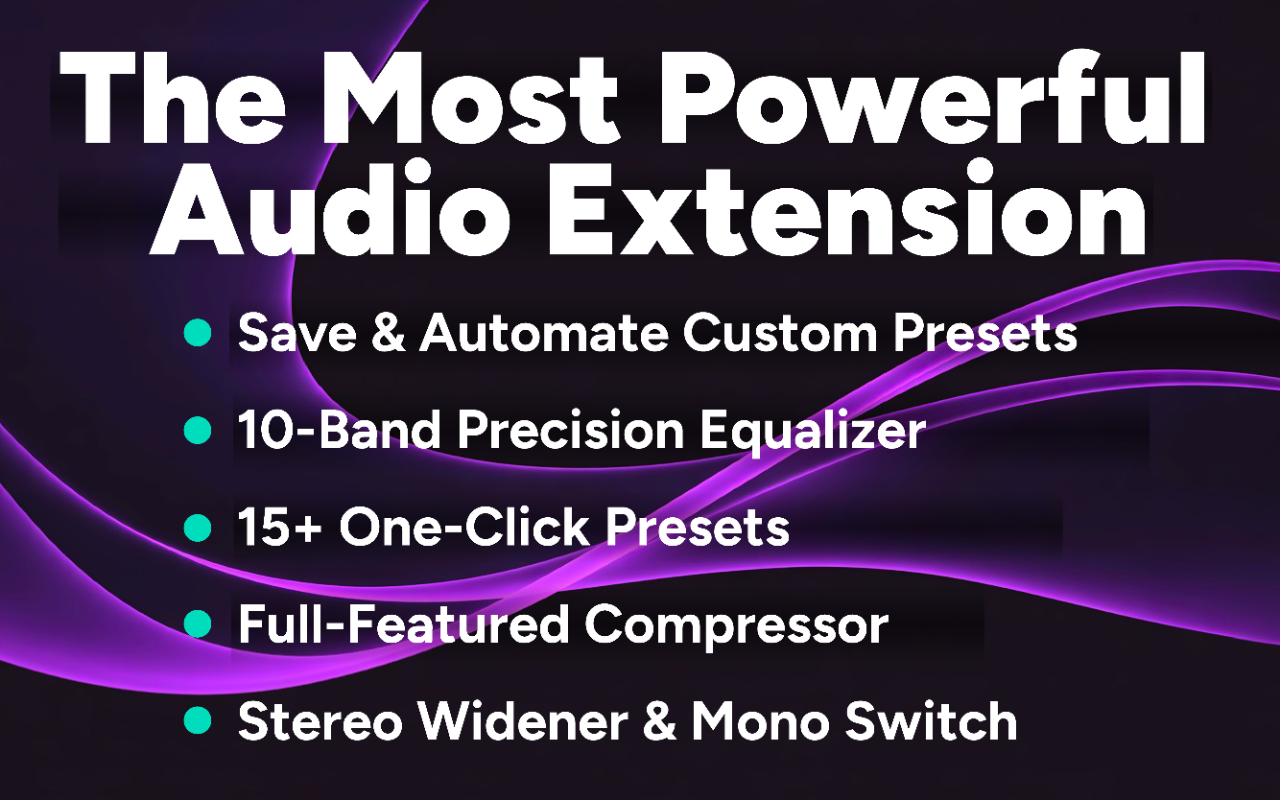 AudioControl: Equalizer, Volume & Bass Boost, Compressor, Mono & Stereo chrome谷歌浏览器插件_扩展第3张截图