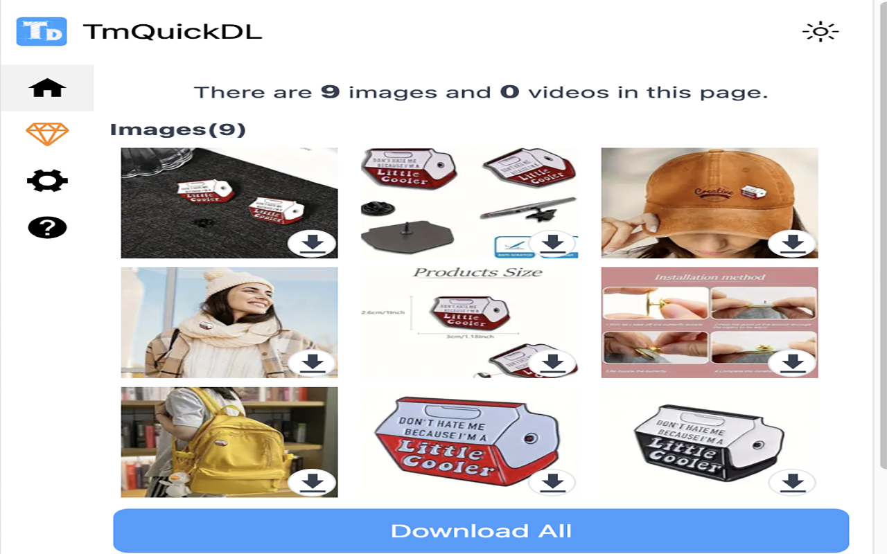 TmQuickDL | Download all item images & videos chrome谷歌浏览器插件_扩展第4张截图