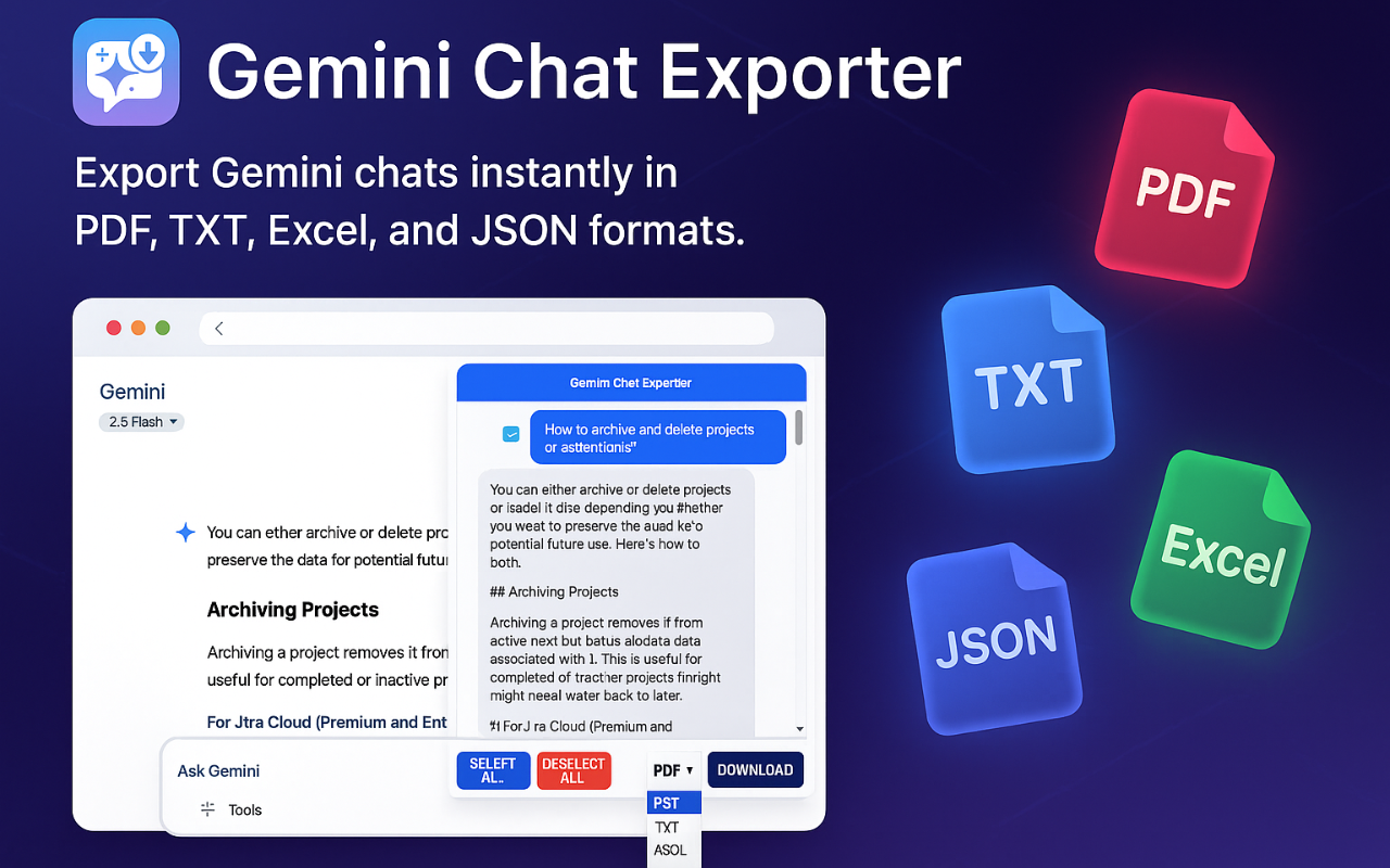 Gemini Chat Exporter chrome谷歌浏览器插件_扩展第1张截图