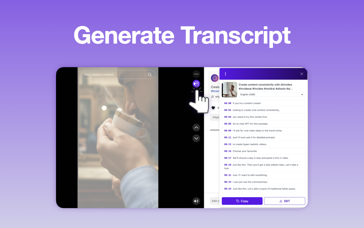 TikTok 字幕生成器 & 一键复制 chrome谷歌浏览器插件_扩展第1张截图