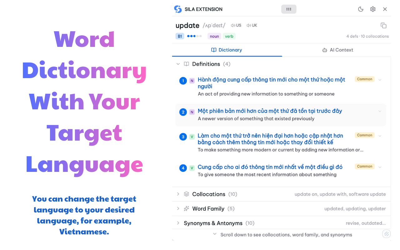 Sila – All-in-One AI English: Chat, Dictionary & Translator chrome谷歌浏览器插件_扩展第3张截图