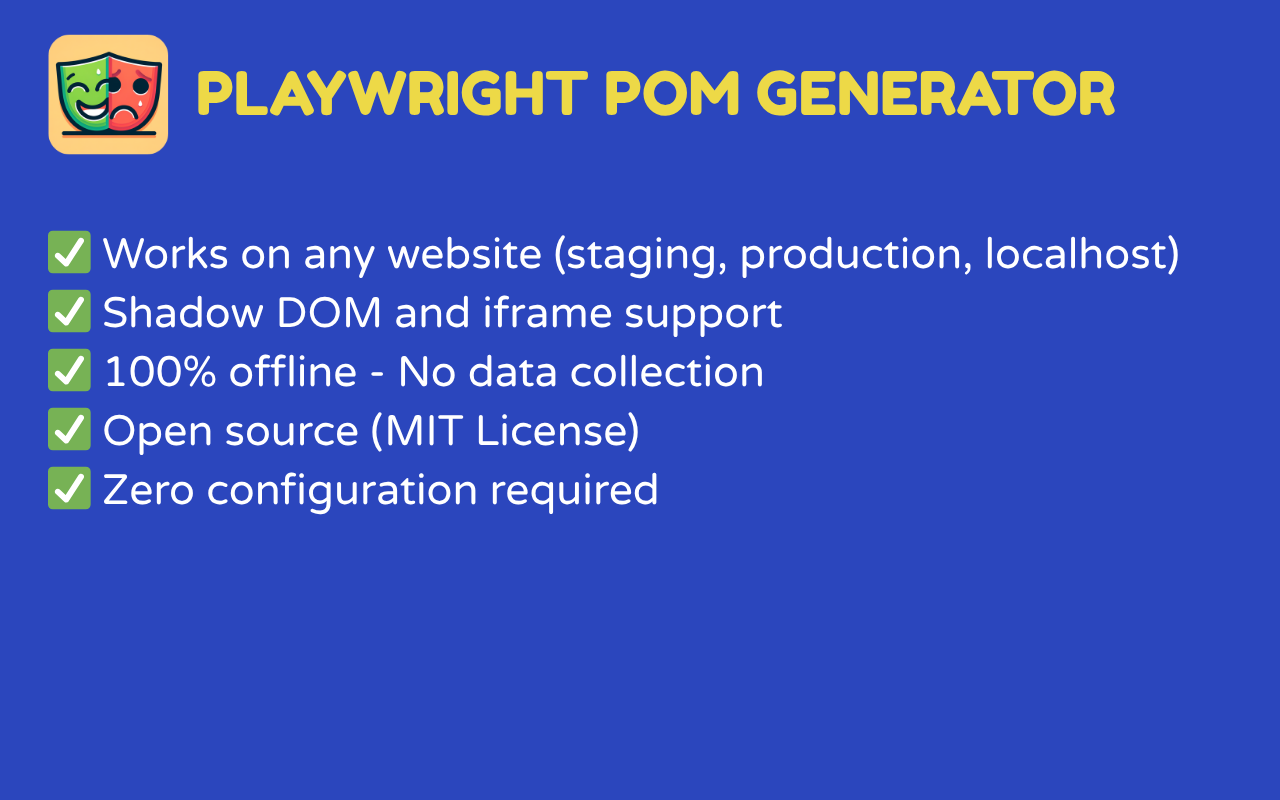 Playwright POM Generator chrome谷歌浏览器插件_扩展第1张截图