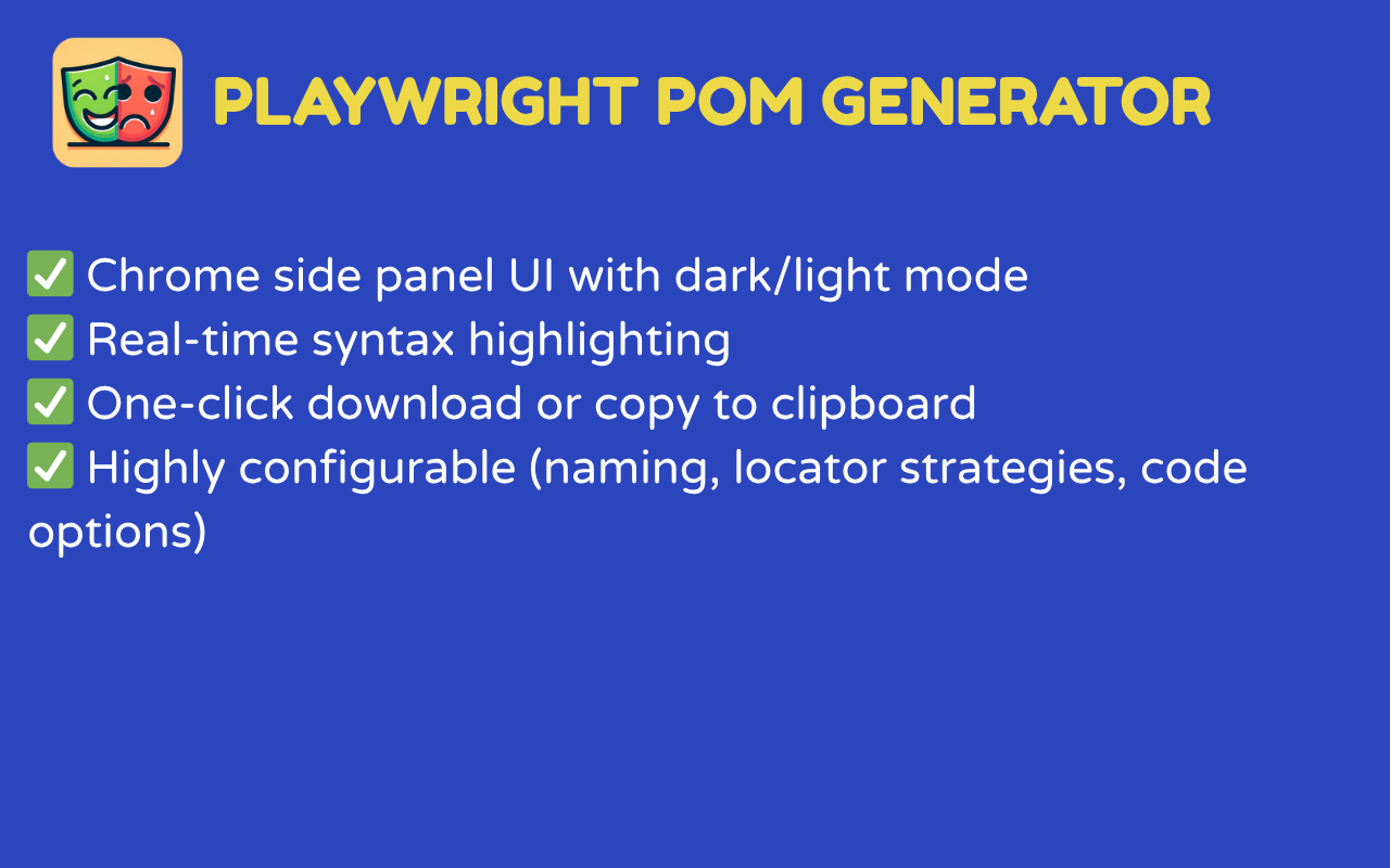 Playwright POM Generator chrome谷歌浏览器插件_扩展第3张截图