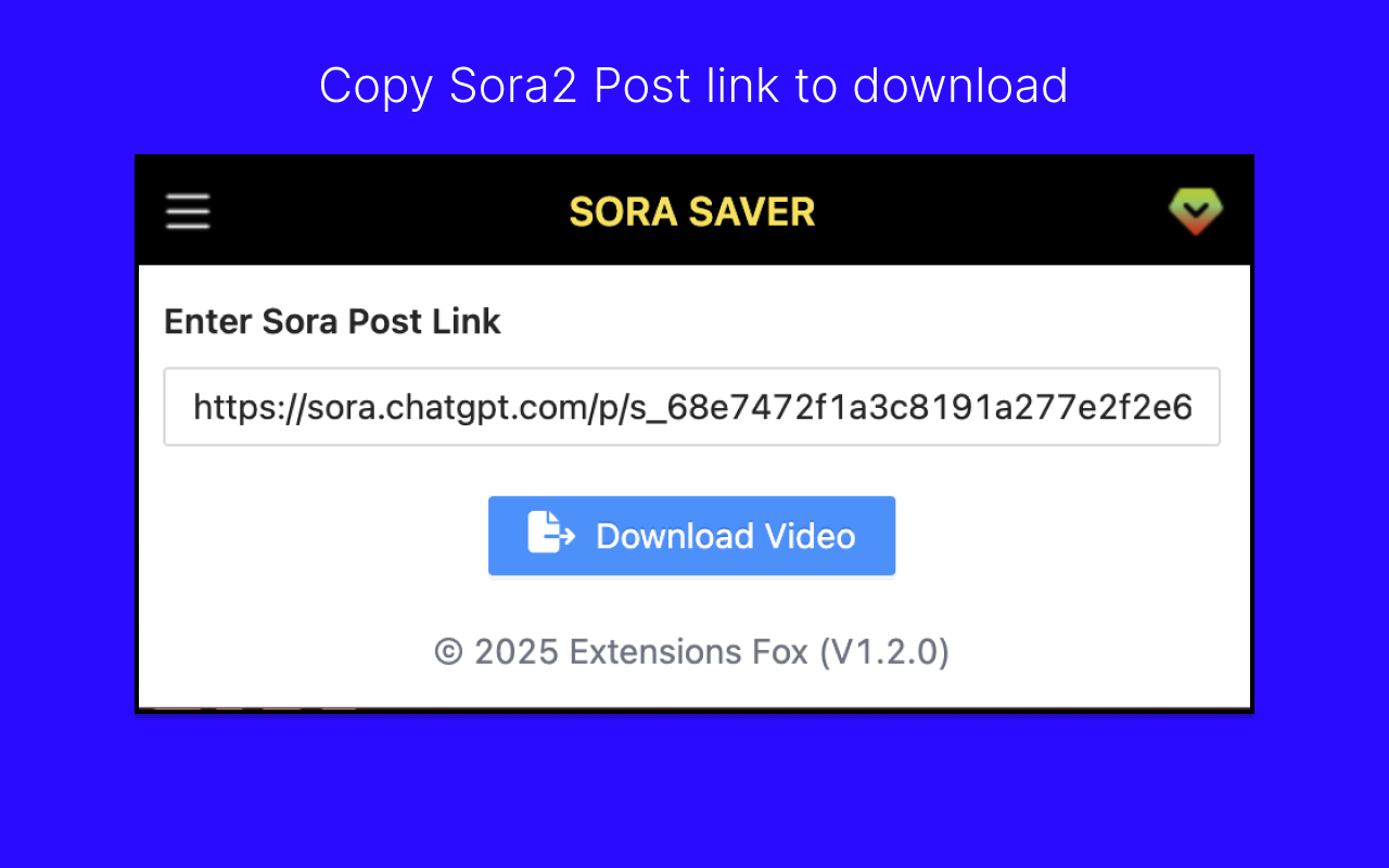 Sora2 视频下载器 - 保存无水印视频 chrome谷歌浏览器插件_扩展第1张截图