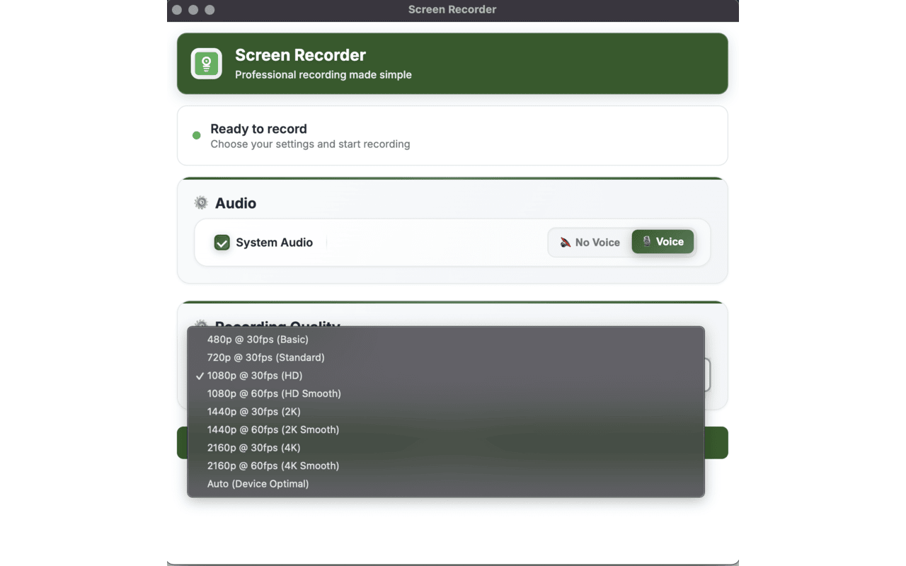 Screen Recorder 4K - With Mic & System Audio chrome谷歌浏览器插件_扩展第3张截图