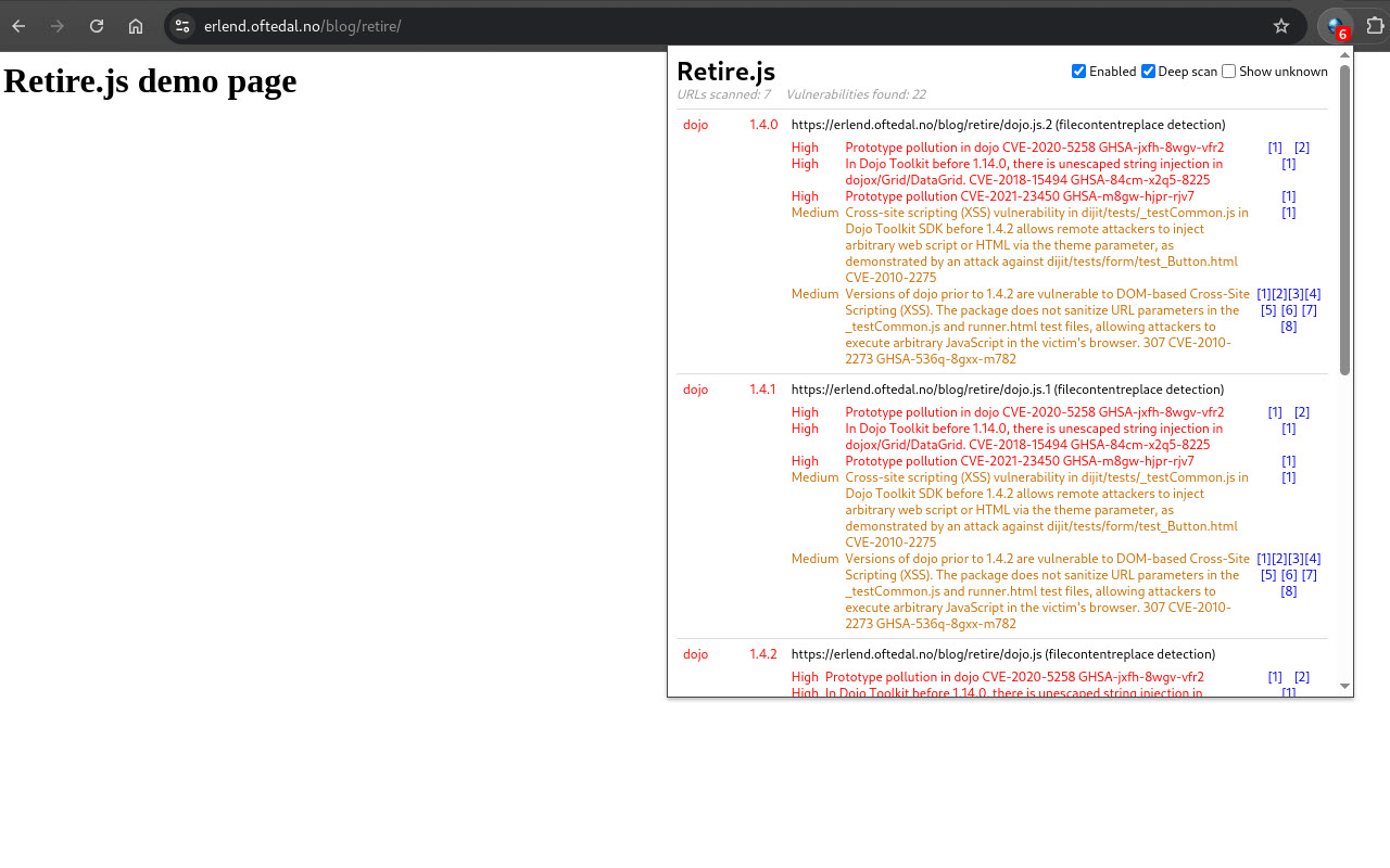 Retire.JS chrome谷歌浏览器插件_扩展第2张截图