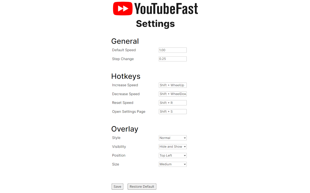 YouTubeFast chrome谷歌浏览器插件_扩展第2张截图