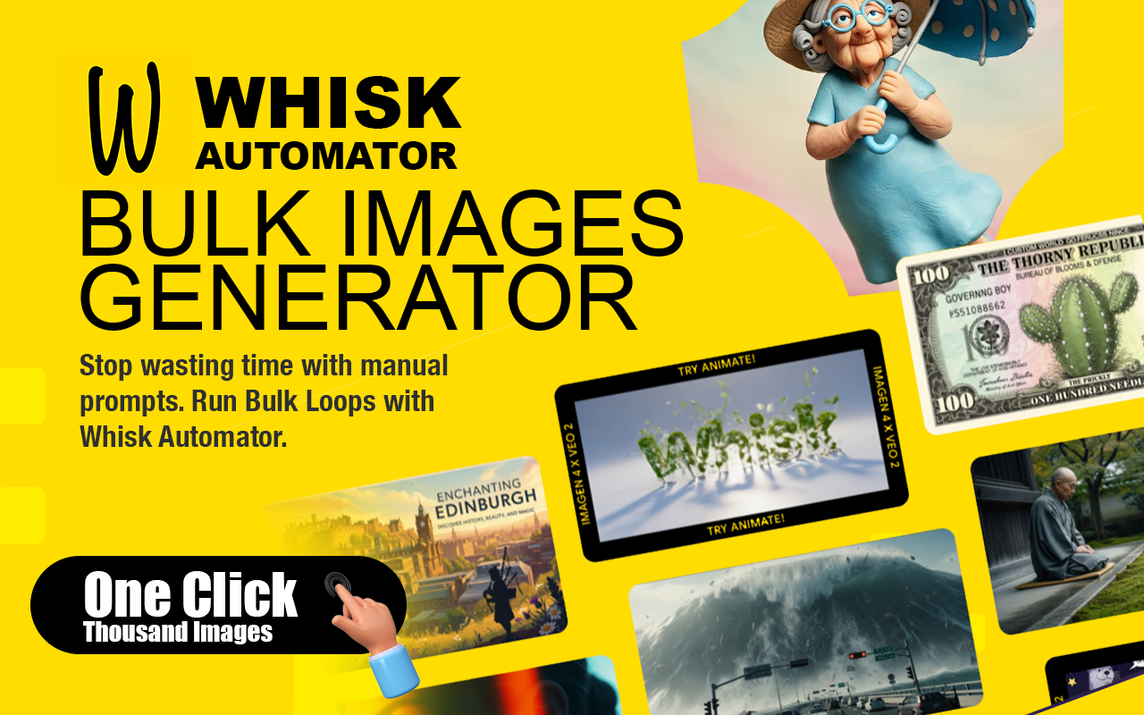 Whisk Automator - Bulk AI Image Generation Toolkit for Whisk AI chrome谷歌浏览器插件_扩展第3张截图