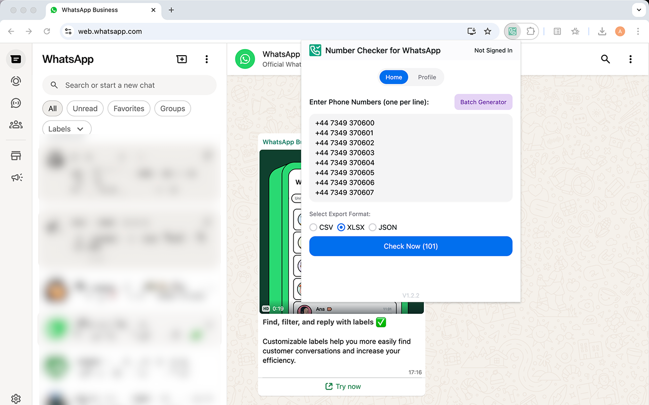 WhatsApp号码校验器 – 验证、搜索与查询 chrome谷歌浏览器插件_扩展第1张截图