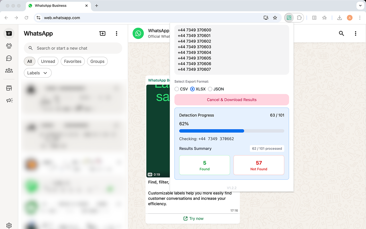 WhatsApp号码校验器 – 验证、搜索与查询 chrome谷歌浏览器插件_扩展第3张截图