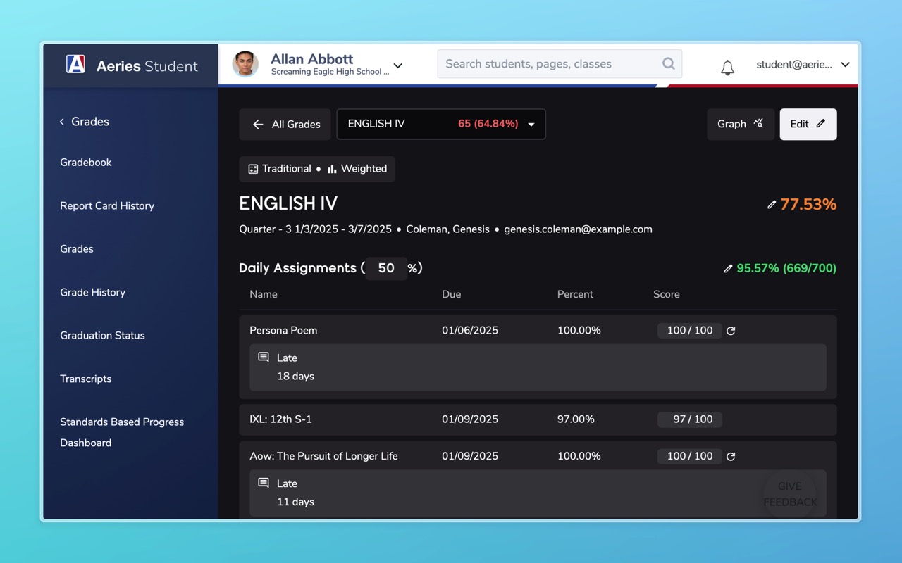 Aeries Grades+ chrome谷歌浏览器插件_扩展第3张截图