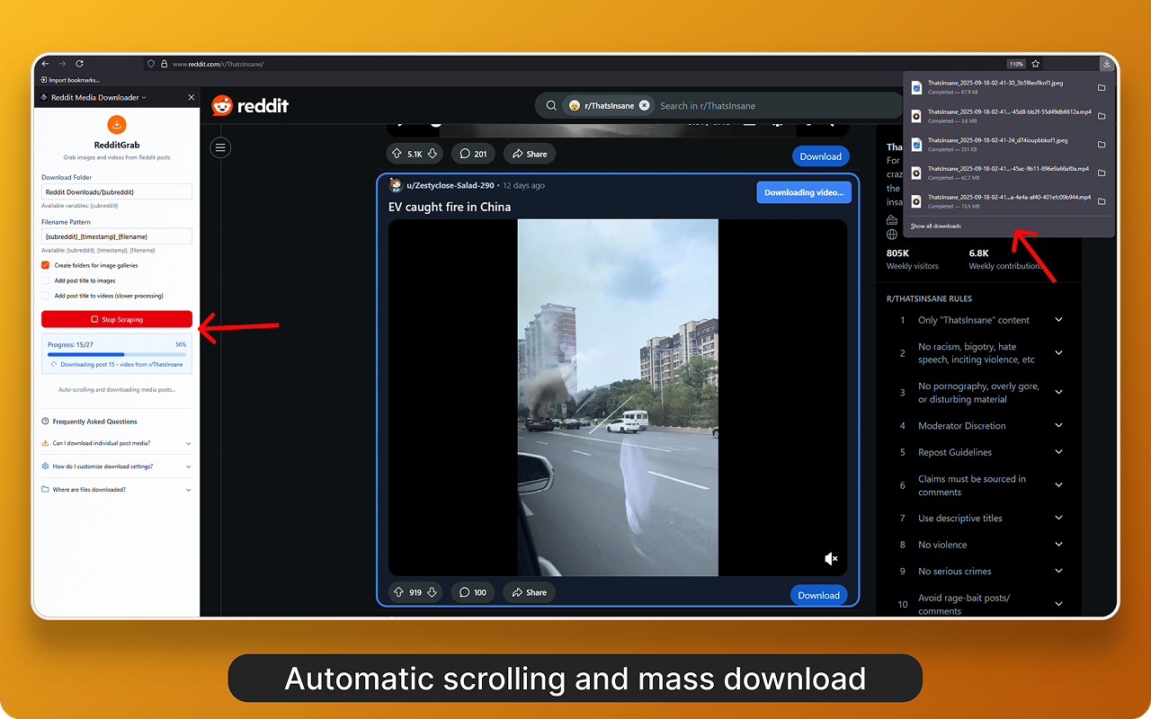 Downloader for Reddit - RedditGrab chrome谷歌浏览器插件_扩展第2张截图