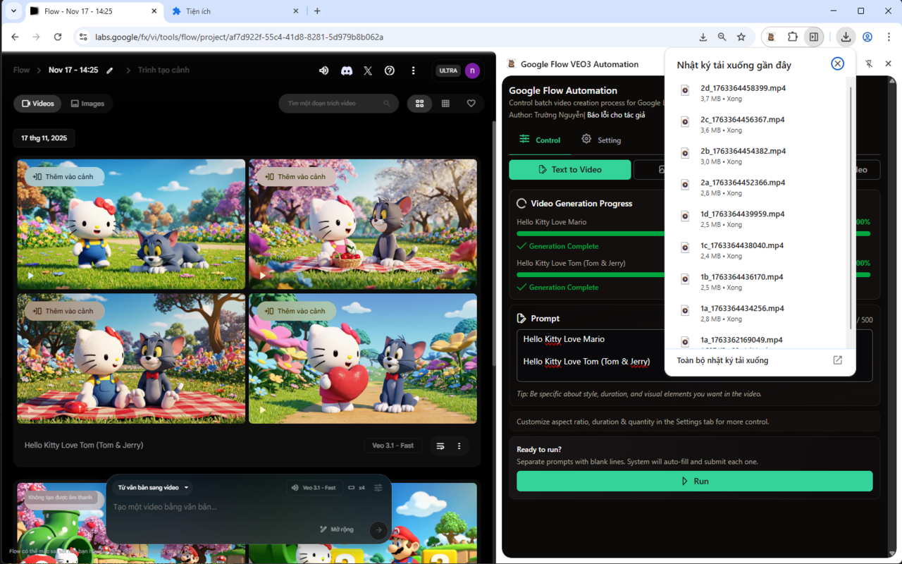 VEO Automation - Google Flow AI VEO Automation chrome谷歌浏览器插件_扩展第1张截图