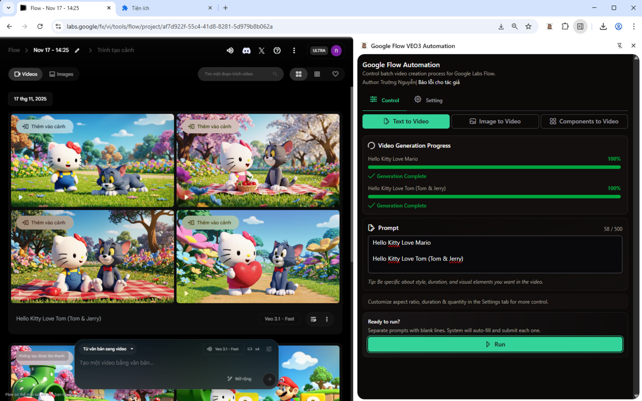 VEO Automation - Google Flow AI VEO Automation chrome谷歌浏览器插件_扩展第2张截图