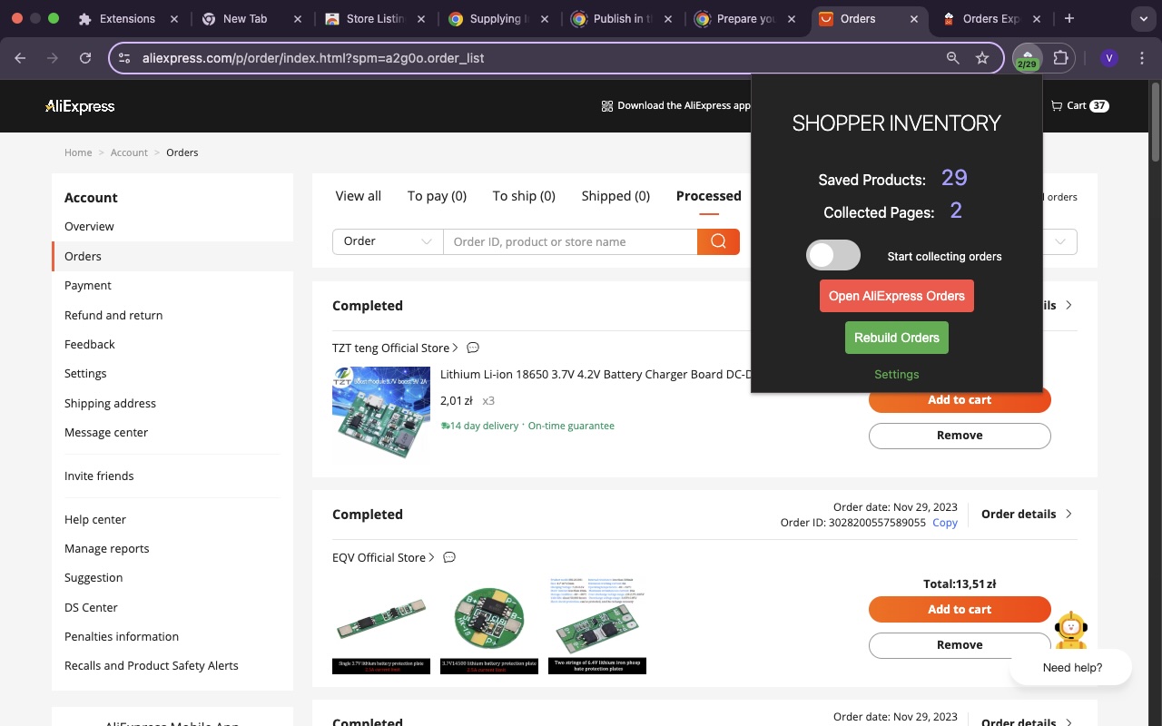 Aliexpress Shopper Inventory chrome谷歌浏览器插件_扩展第2张截图