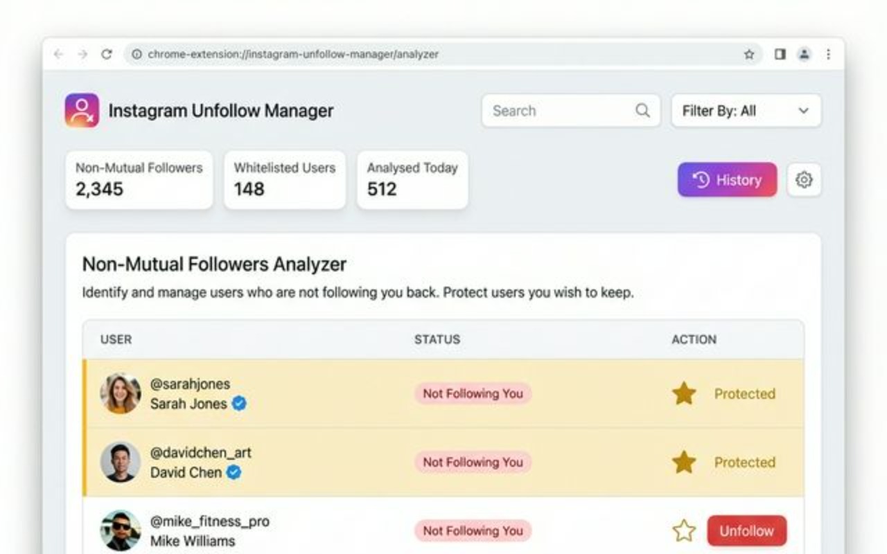 Instagram 取消关注 - 查找未关注者 chrome谷歌浏览器插件_扩展第2张截图