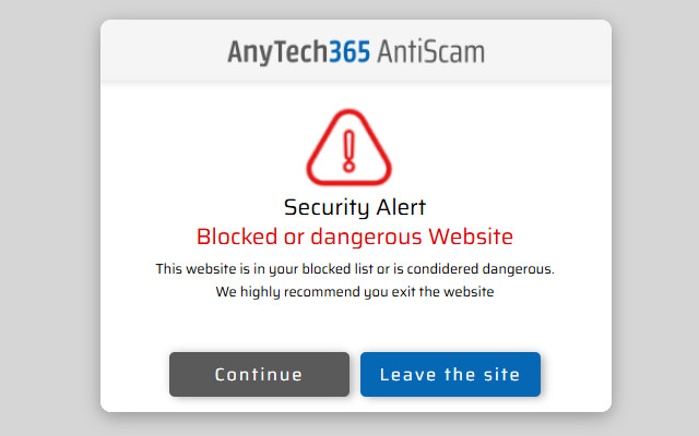 AnyTech365 AntiScam SafeBrowse chrome谷歌浏览器插件_扩展第2张截图