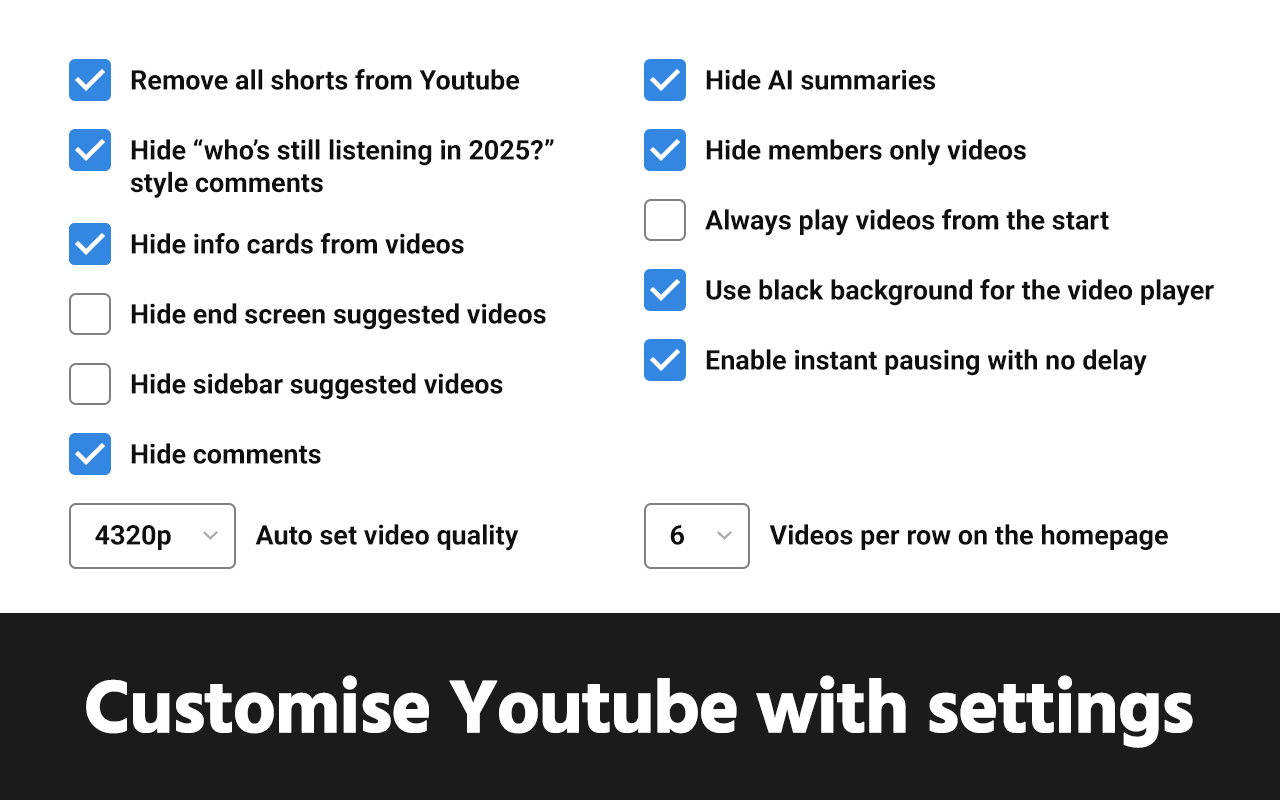 GoodTube - Adblock for Youtube + Remove Youtube Shorts + Auto Set Quality chrome谷歌浏览器插件_扩展第3张截图