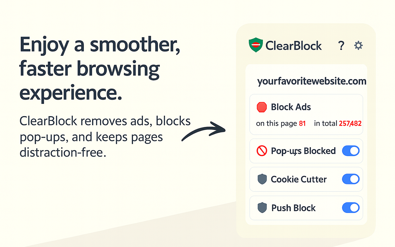 ClearBlock — Complete ad blocking for the whole internet chrome谷歌浏览器插件_扩展第5张截图