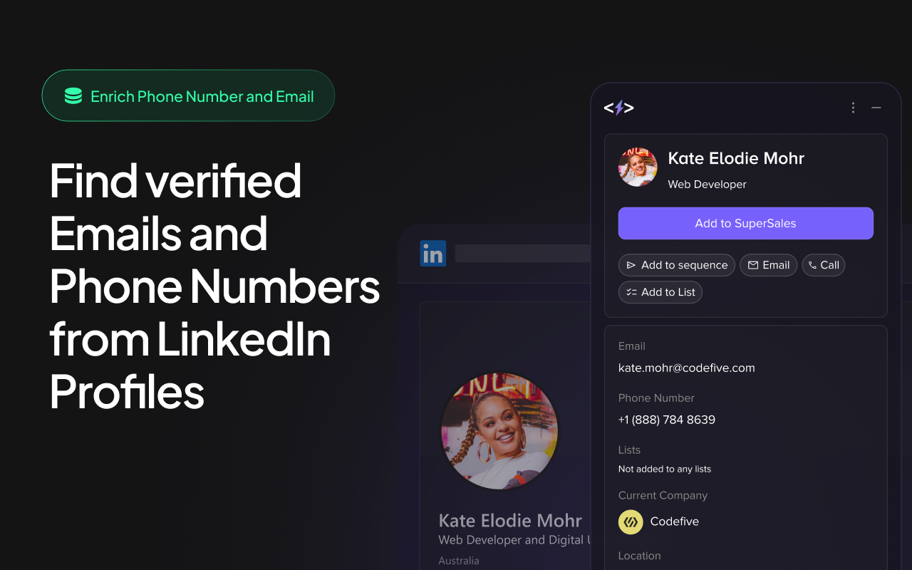 SuperAGI: Free LinkedIn Email & Phone Finder chrome谷歌浏览器插件_扩展第3张截图