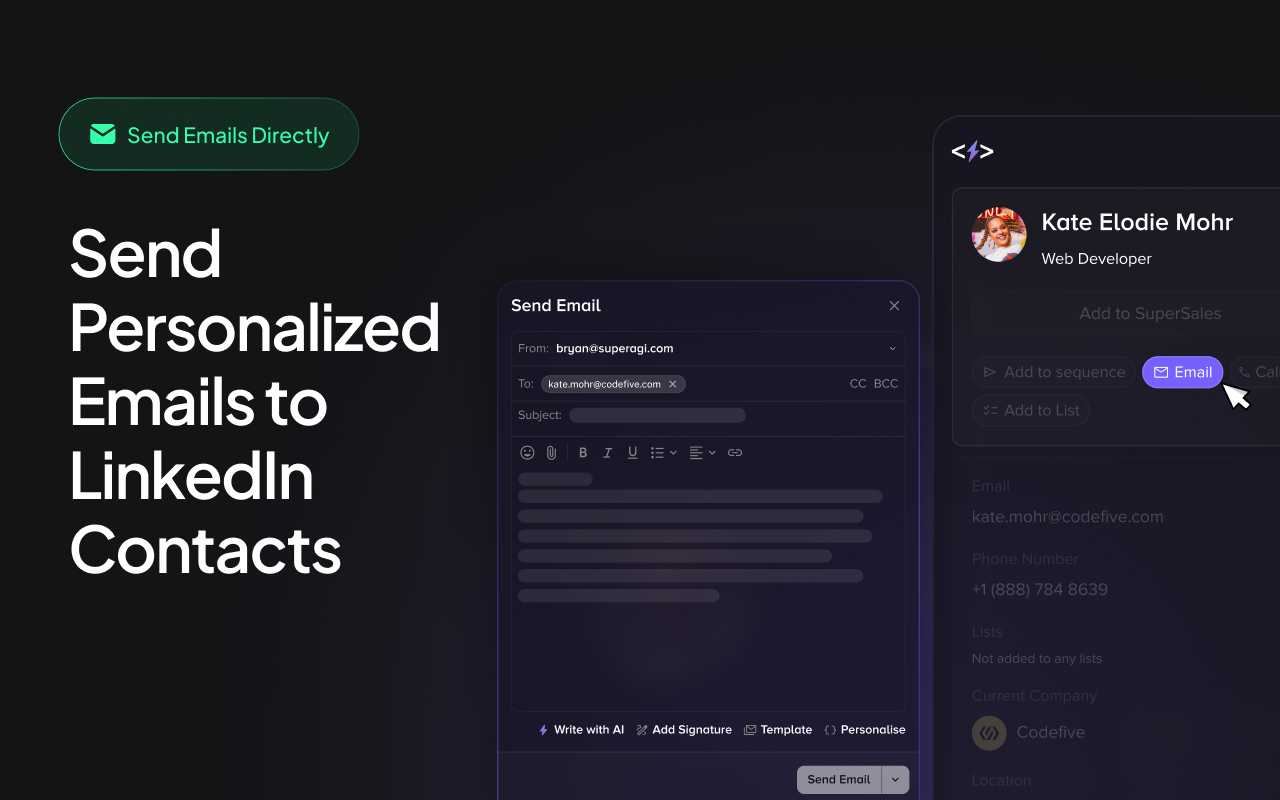 SuperAGI: Free LinkedIn Email & Phone Finder chrome谷歌浏览器插件_扩展第4张截图