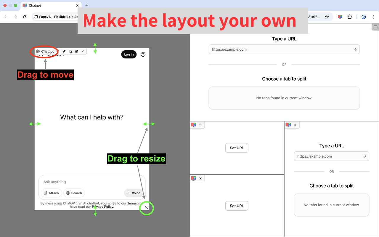 PageVS - 浏览器超级分屏视图 chrome谷歌浏览器插件_扩展第4张截图