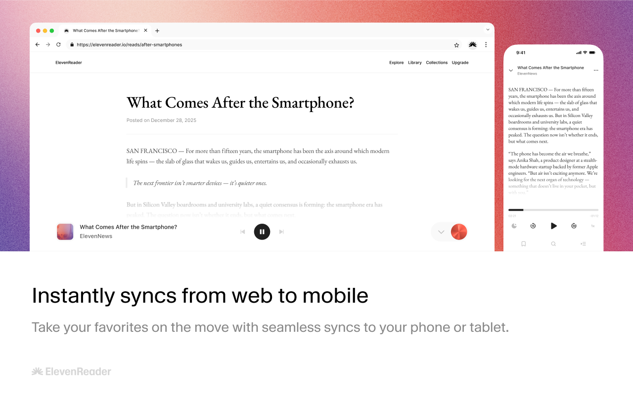 ElevenReader — Text Reader chrome谷歌浏览器插件_扩展第4张截图