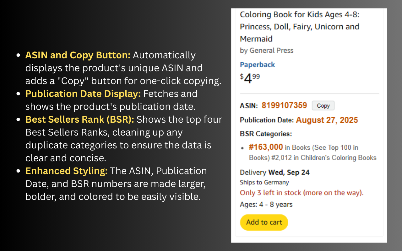 Amazon BSR Viewer chrome谷歌浏览器插件_扩展第3张截图
