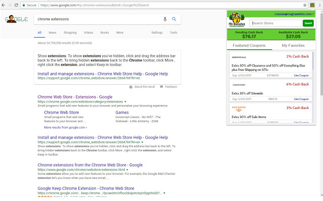 Mr. Rebates’ Quick Cash Button chrome谷歌浏览器插件_扩展第2张截图