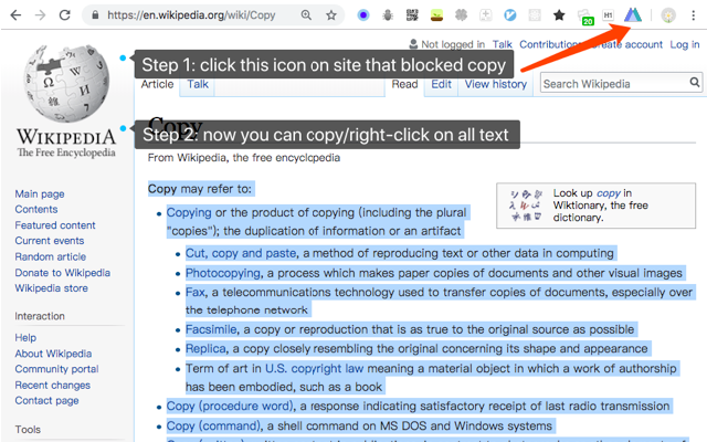 Simple Allow Copy 2 chrome谷歌浏览器插件_扩展第1张截图