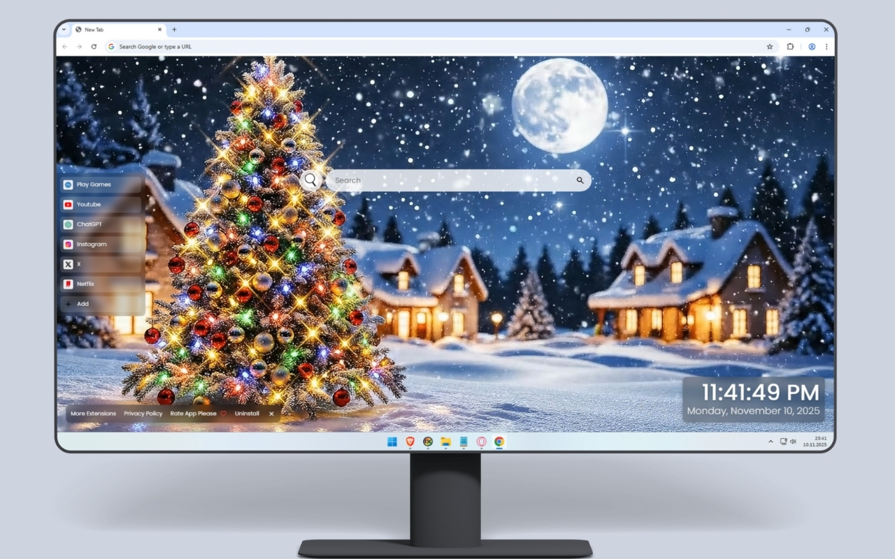 Christmas Background Live Wallpaper chrome谷歌浏览器插件_扩展第2张截图