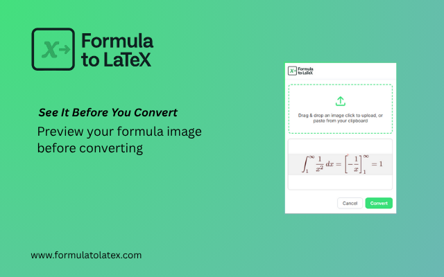 Formula to LaTeX: Convert Images to Code chrome谷歌浏览器插件_扩展第2张截图