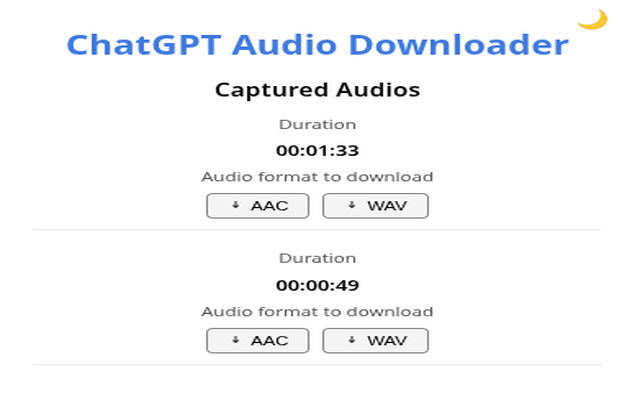 ChatGPT Audio Downloader chrome谷歌浏览器插件_扩展第4张截图
