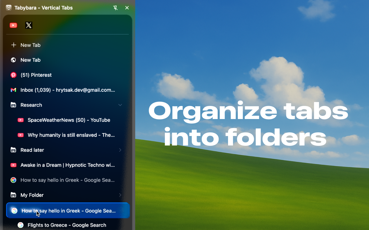 Vertical Tabs - Tabybara chrome谷歌浏览器插件_扩展第3张截图